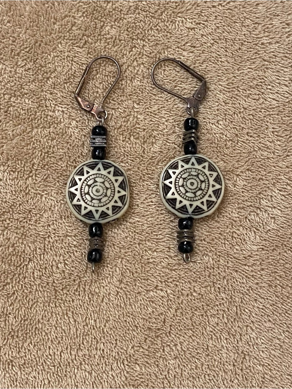Carved Star Earrings